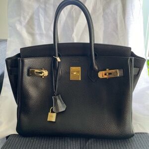 COPY - Black Hermes Birkin 30 Noir Ardennes with Gold hardware